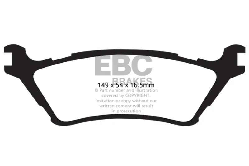 Ebc Greenstuff Rear Brake Pads For 2015+ Ford F-150 2.7L Twin-Turbo (2Wd) 1