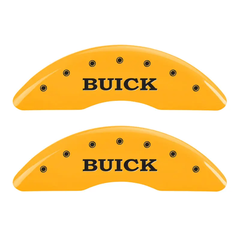 Mgp Engraved 4-Piston Caliper Covers – Yellow Finish With Black Char For 2015 Buick Regal 1