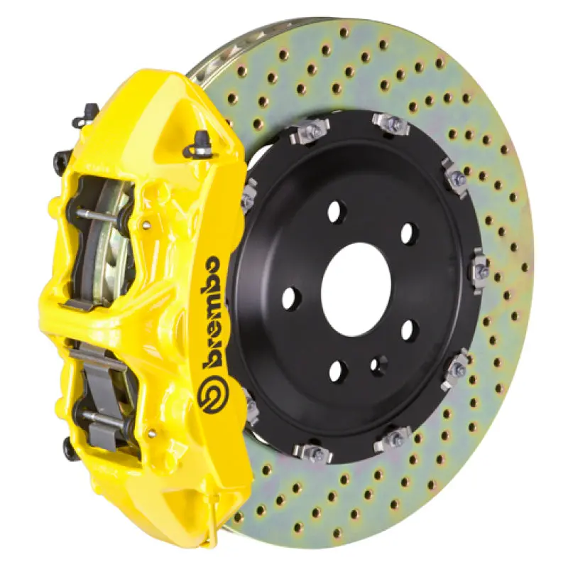 Brembo Gt Big Brake Kit – Front, 365×34Mm Drilled Two-Piece Rotors, 6-Piston Calipers, Yellow Finish For 2011–2016 Bmw 528I 1