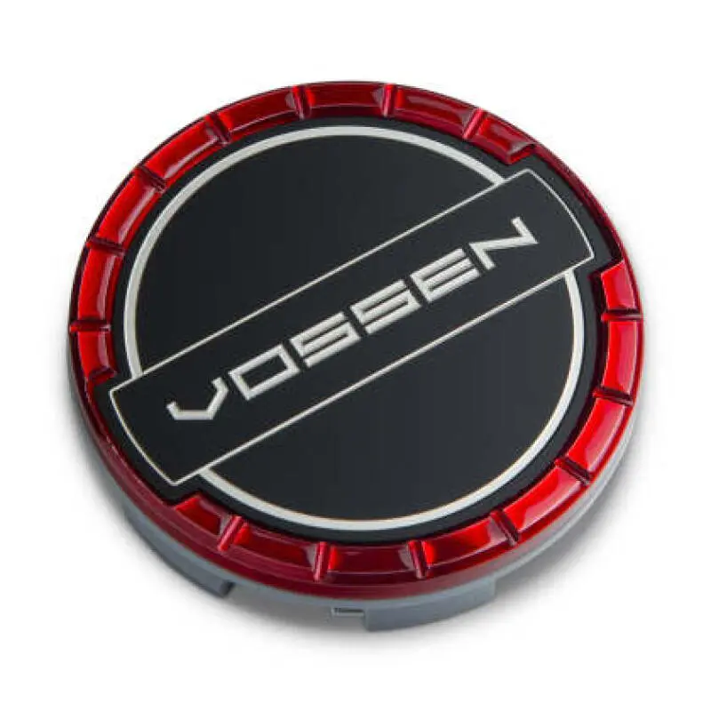 Vossen Billet Sport Cap 1.0 – Large Classic Style, Transparent Red Anodized Aluminum Valve Stem Cover 1