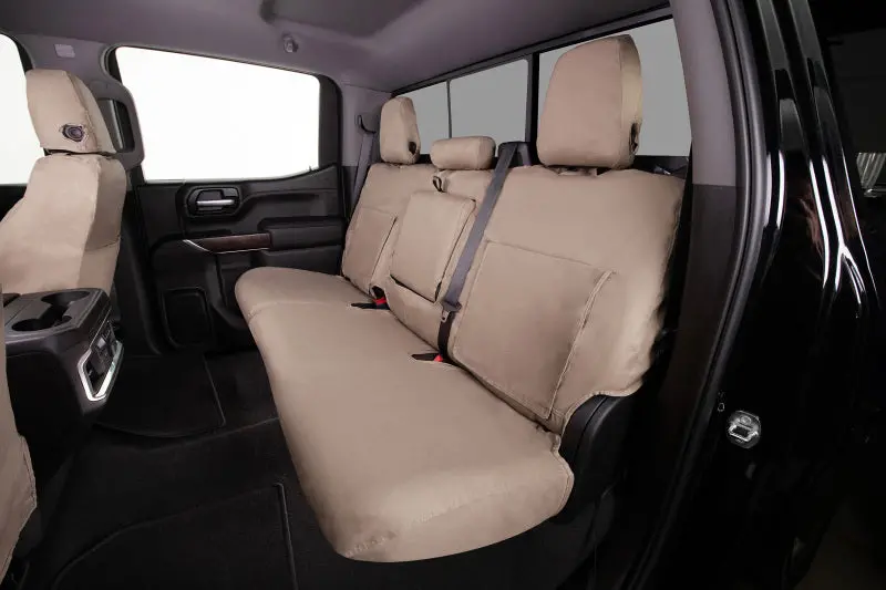 Covercraft Seatsaver Custom Seat Covers – Polycotton Fabric, Taupe Color, Front Row Fit For 2000–2004 Toyota Tacoma 1