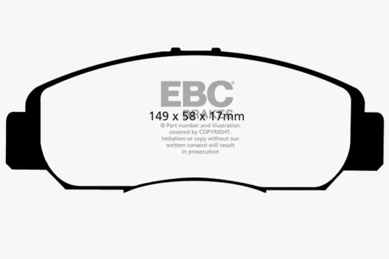 Ebc Redstuff High-Performance Front Brake Pads – For 2006–2011 Acura Csx (Canadian Market), 2.0L Engine 1