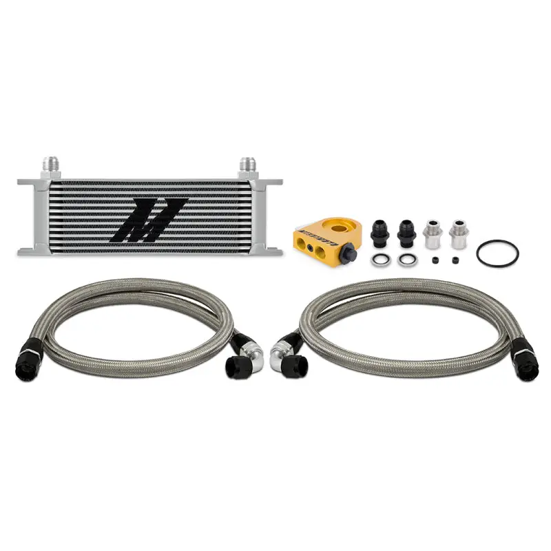 Mishimoto Universal 13-Row Thermostatic Oil Cooler Kit – Silver Finish 1
