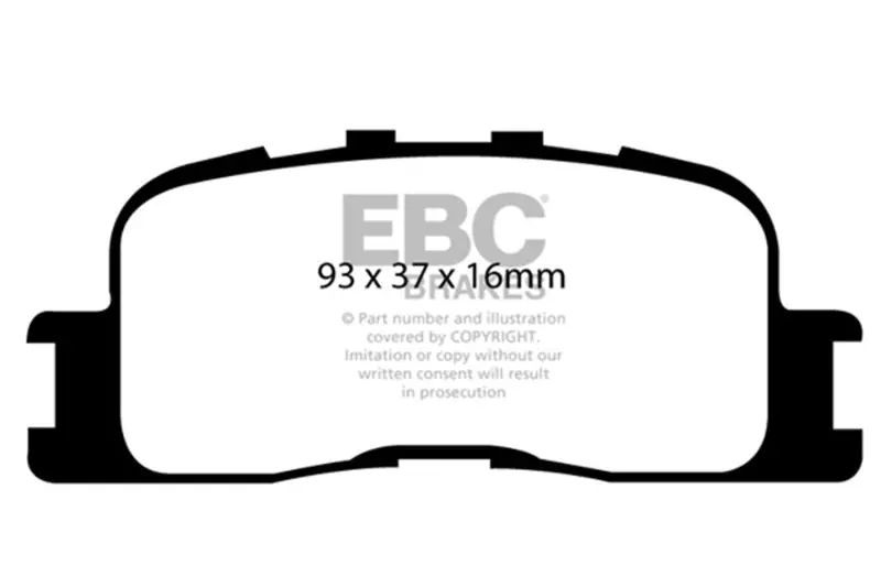Ebc Yellowstuff Performance Rear Brake Pads For 2002–2003 Lexus Es300 (3.0L) 1