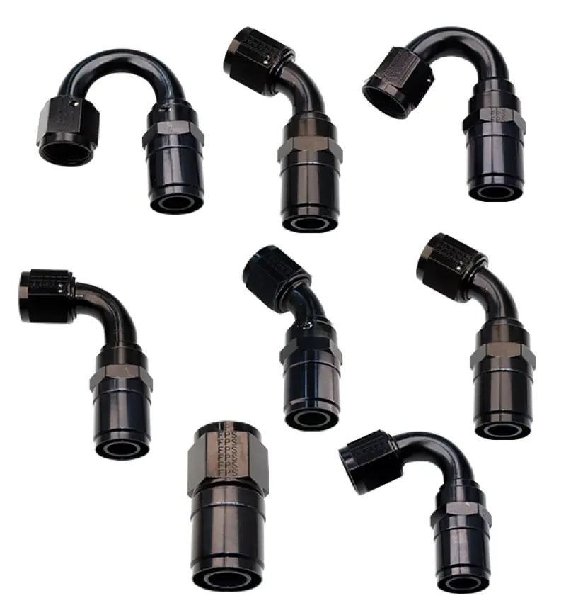 Fragola -8An Race-Rite Crimp-On Hose Fitting – 120° Angle, Aluminum 2
