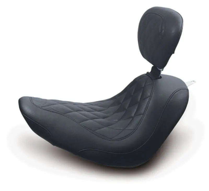 Mustang 06-17 Harley Softail Wide Tire(200Mm)Wide Tripper Solo Seat W/Dbr Diamond Stitch - Black 1