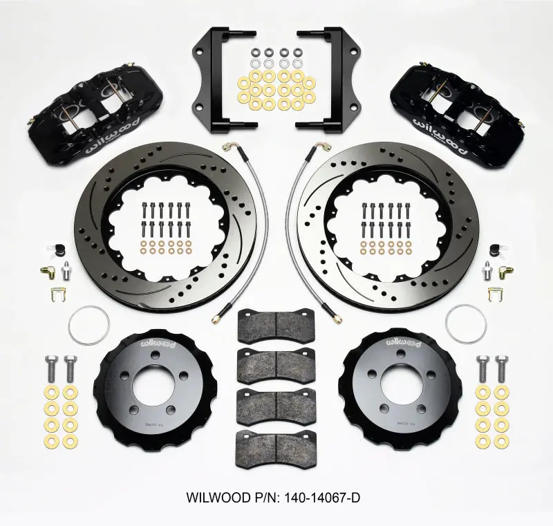 Wilwood Aero6 Front Brake Kit With 14.25-Inch Drilled Rotors For 2014–Present Dodge Challenger (Includes Brake Lines) 1